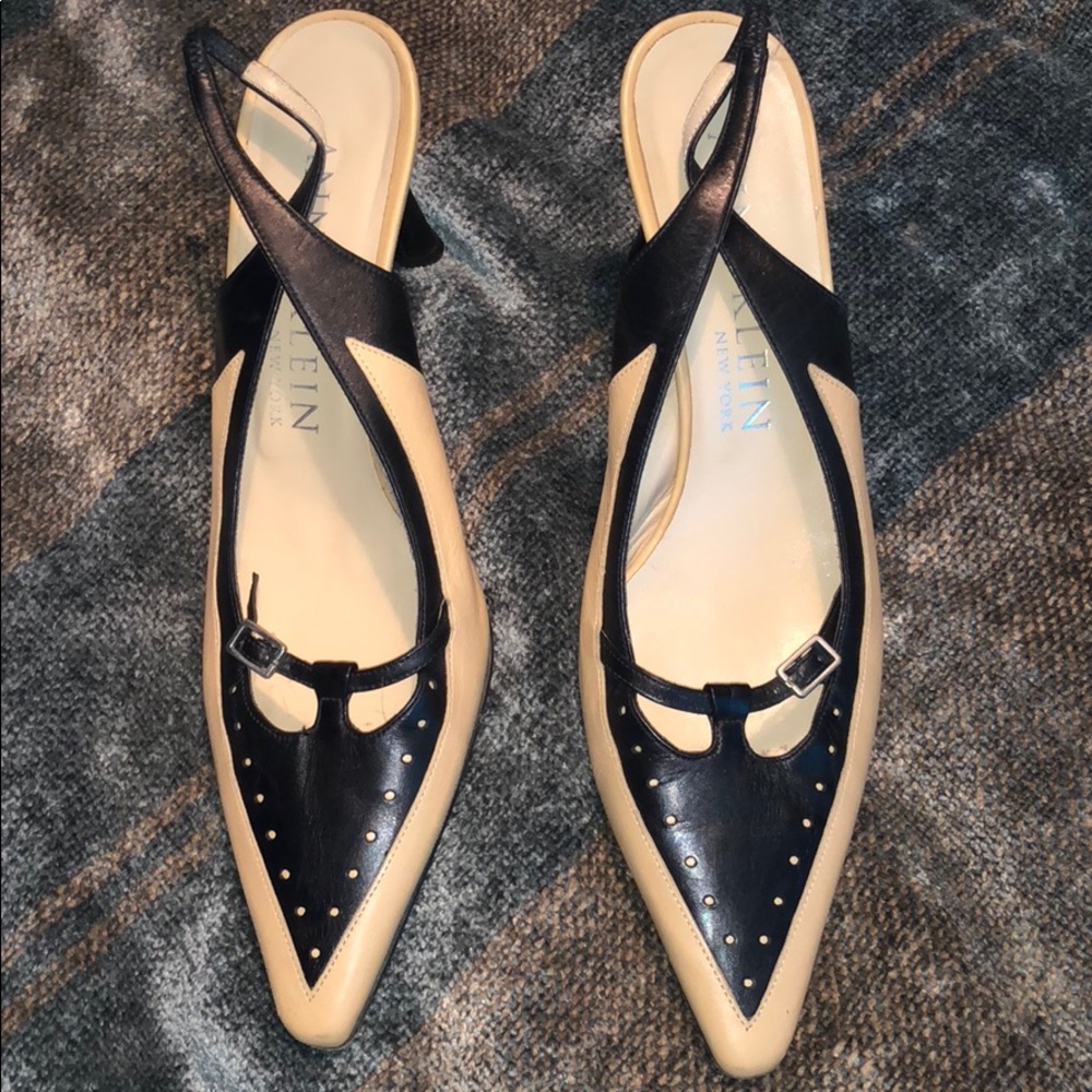 Anne Klein Black and Cream Heels